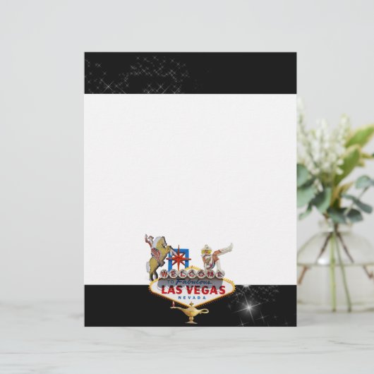 Welkom Las Vegas Sign On Starry Background (Staand voorkant)