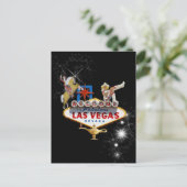 Welkom Las Vegas Sign On Starry Background Briefkaart (Staand voorkant)