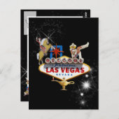 Welkom Las Vegas Sign On Starry Background Briefkaart (Voorkant / Achterkant)