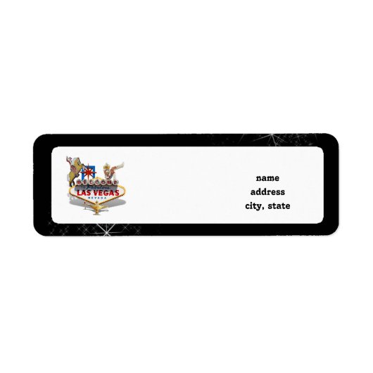 Welkom Las Vegas Sign On Starry Background Etiket (Voorkant)
