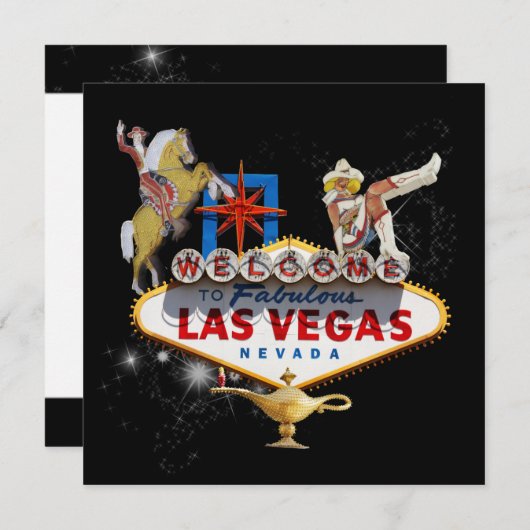 Welkom Las Vegas Sign On Starry Background Kaart (Voorkant / Achterkant)