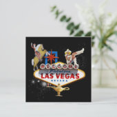 Welkom Las Vegas Sign On Starry Background Kaart (Staand voorkant)