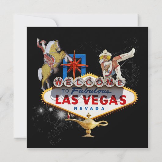 Welkom Las Vegas Sign On Starry Background Kaart (Voorkant)