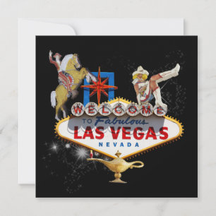 Welkom Las Vegas Sign On Starry Background Kaart