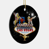 Welkom Las Vegas Sign On Starry Background Keramisch Ornament (Rechts)