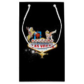 Welkom Las Vegas Sign On Starry Background Klein Cadeauzakje (Achterkant)