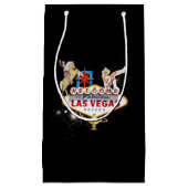 Welkom Las Vegas Sign On Starry Background Klein Cadeauzakje (Voorkant)