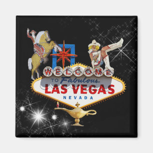 Welkom Las Vegas Sign On Starry Background Magneet