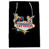 Welkom Las Vegas Sign On Starry Background Medium Cadeauzakje (Voorkant)