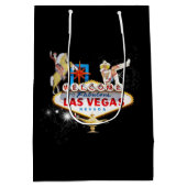 Welkom Las Vegas Sign On Starry Background Medium Cadeauzakje (Achterkant)