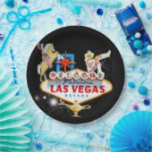 Welkom Las Vegas Sign On Starry Background Papieren Bordje (Feest)