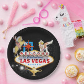 Welkom Las Vegas Sign On Starry Background Papieren Bordje (Feest)