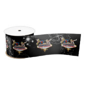 Welkom Las Vegas Sign On Starry Background Satijnen Lint (Spoel)