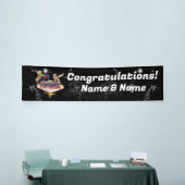 Welkom Las Vegas Sign On Starry Background Spandoek (Beurs)