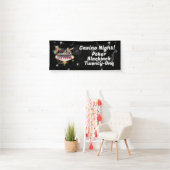 Welkom Las Vegas Sign On Starry Background Spandoek (Insitu)