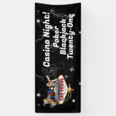 Welkom Las Vegas Sign On Starry Background Spandoek (Verticaal)
