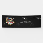 Welkom Las Vegas Sign On Starry Background Spandoek (Horizontaal)