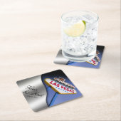 Welkom Las Vegas | zilver Kartonnen Onderzetters (Insitu)