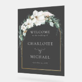 "WELKOM" LEAFY WEDDING ACRYL BORD (Hoek)