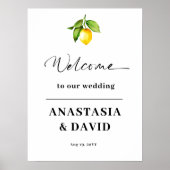 Welkom Lemon Wedding Poster (Voorkant)