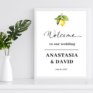 Welkom Lemon Wedding Poster