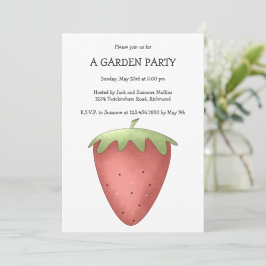 Welkom lente ・ aardbei kaart (Staand voorkant)