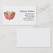 Welkom lente ・ aardbeien en bloem visitekaartje (Voorkant / Achterkant)