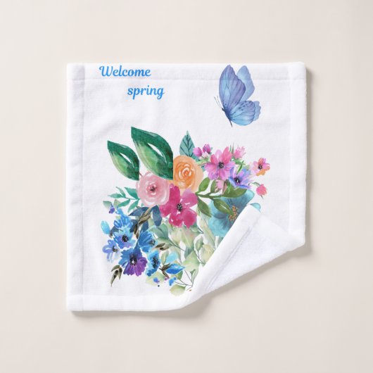 Welkom lente bad handdoek (Wasdoekje)