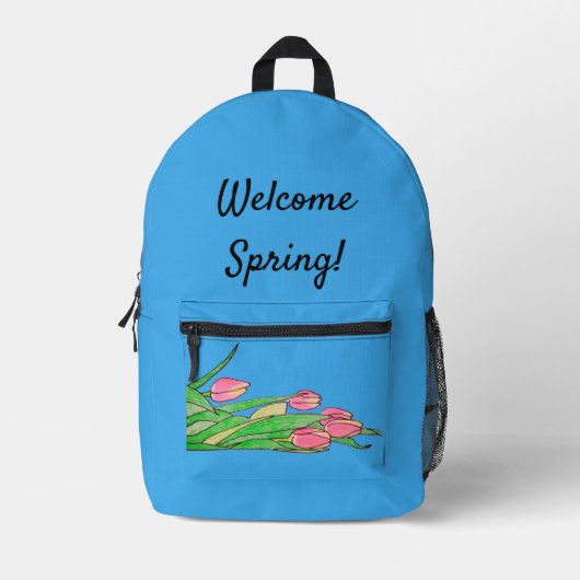 Welkom Lente!  Bedrukte Rugzak (Voorkant)
