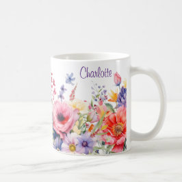 Welkom Lente Bloemen Voeg Naam Gift Koffie toe Koffiemok