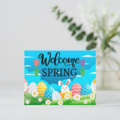 Welkom lente briefkaart (Staand voorkant)