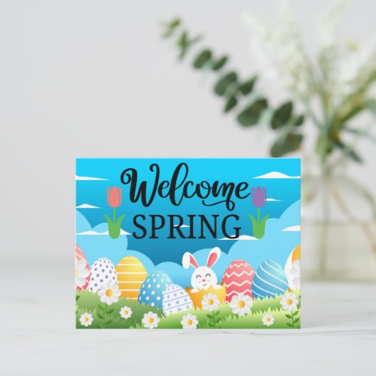 Welkom lente briefkaart (Staand voorkant)