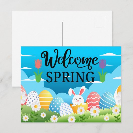 Welkom lente briefkaart (Voorkant / Achterkant)