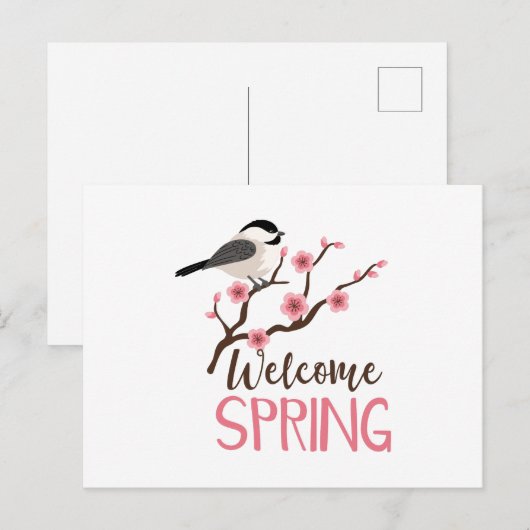 Welkom lente briefkaart (Voorkant / Achterkant)