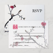 Welkom Lente Dubbel Geluk Sakura RSVP (Voorkant / Achterkant)
