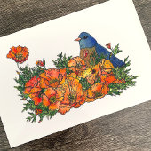 Welkom Lente Vogel en Bloemen Downloadbaar Poster