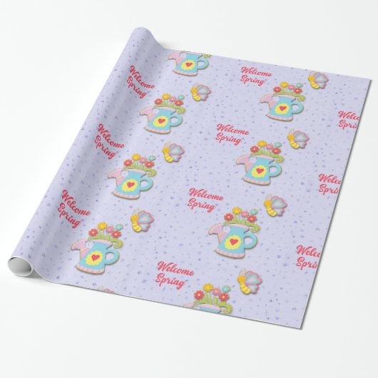 Welkom lentemieters cadeaupapier (Uitgerold)