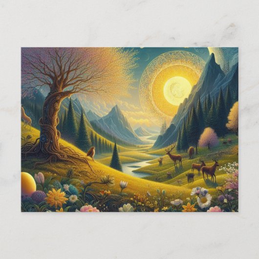 Welkom Lente's Melodie op de Equinox Briefkaart (Voorkant)