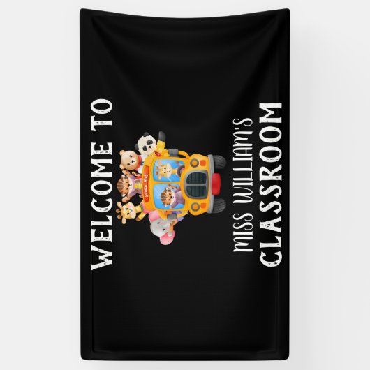 Welkom leraar klaslokaal spandoek (Verticaal)