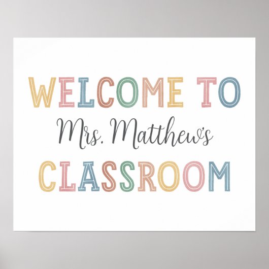 Welkom Leraar Teken Poster (Voorkant)