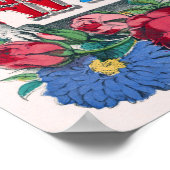 Welkom Lettering Rozen Lelies Bloementuin Poster (Hoek)