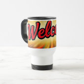 Welkom leuk ontwerp op  reisbeker (Voorkant links)