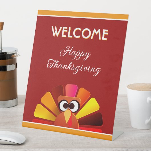 Welkom! Leuke Thanksgiving Reclamebord Met Voetstuk (Insitu)