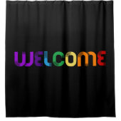 Welkom LGBT-regenboogvlag Douchegordijn (Voorkant)