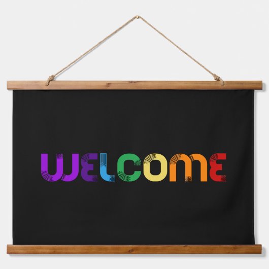 Welkom LGBT-regenboogvlag Hangend Wandkleed (Voorkant)