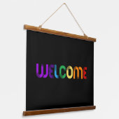 Welkom LGBT-regenboogvlag Hangend Wandkleed (Gebogen)