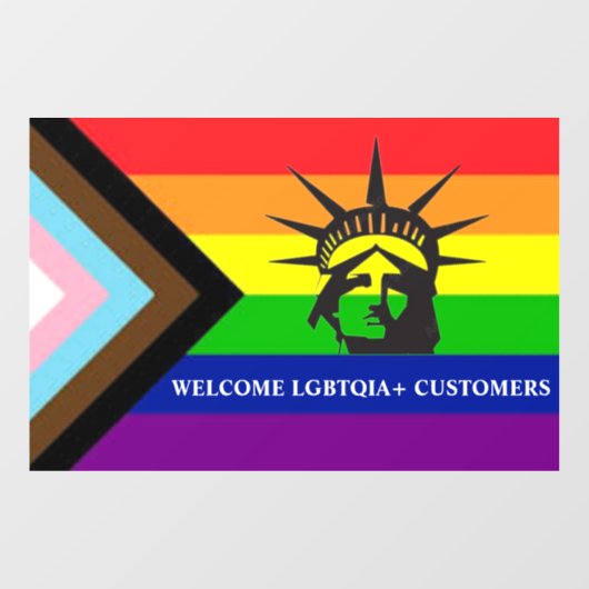Welkom LGBTQIA+ Klanten - Homovriendelijk Bedrijf Raamsticker (Vel)