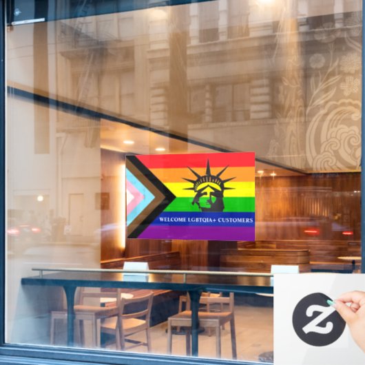 Welkom LGBTQIA+ Klanten - Homovriendelijk Bedrijf Raamsticker (Cafe Raam)