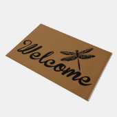 Welkom libellen eenvoudig tapijt, retro insect deurmat (Schuin)
