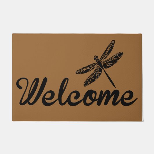 Welkom libellen eenvoudig tapijt, retro insect deurmat (Voorkant)